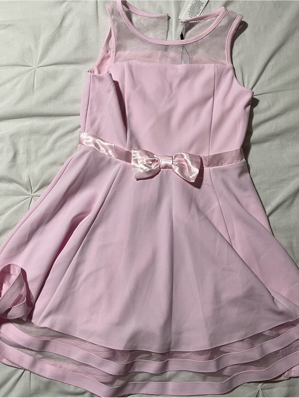 Calvin Klein Light Pink Bow-Detail Fit & Flare Dress